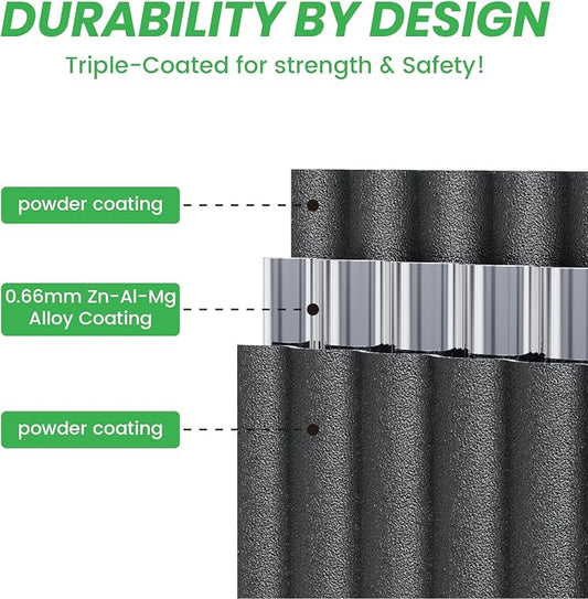 8 x 2 x 1.4 ft Raised Garden Bed Kit, Rust-Resistant Powder-Coated Galvanized Steel Metal Garden Bed, No Peel-Off Film, Easy Assembly Planter Box for Vegetables, Herbs & Flowers (Cracked Silver)
