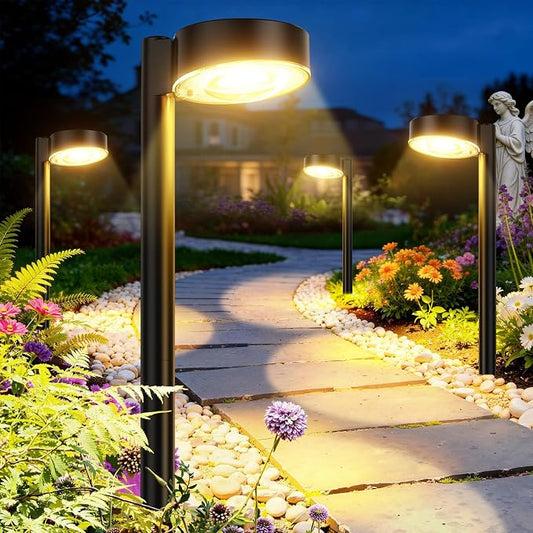 ELECLINK 12 Pack Solar Pathway Lights Outdoor, Solar Powered Landscape Path Light with Larger LED Lens, Brighter Up to 12 Hrs Waterproof Outdoor Solar Light for Yard Garden Walkway Driveway Sidewalk