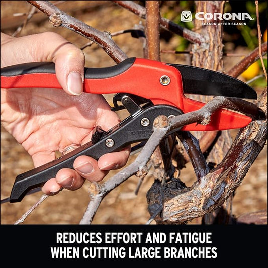 Corona RP 3230 Rachet Hand Pruner - 3/4 inch Cut Capacity Stem and Branch Garden Shears, Red (Pack of 6)