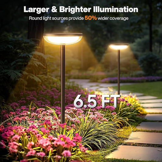 ELECLINK Solar Pathway Lights Outdoor, 6 Pack Tall Solar Garden Lights Outdoor Waterproof for Yard Flower Bed Patio Path Walkway Driveway Outside Decor Landscape Lighting