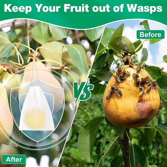 36 Pack Peppermint Wasp & Bee Repellent - Natural Carpenter Bee Repellent for Yellow Jacket, Hornet, Mud Wasp Deterrent for Outdoor Patio Garden Porch, Long-Lasting Protection, Pet Safe,36 Mesh Bags