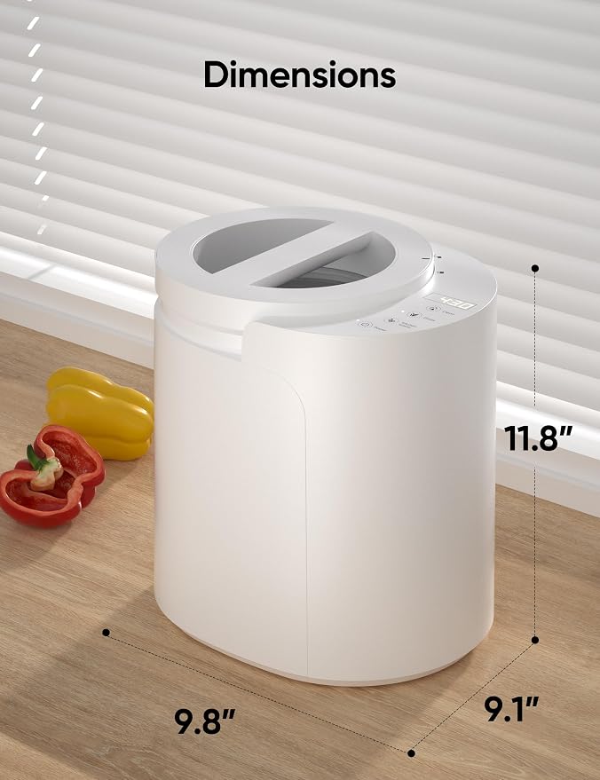 Electric Composter for Kitchen, LUBBYGIM 2.5L Smart Countertop Compost Bin