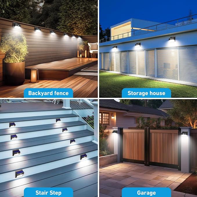 Peasur 20 Packs Solar Outdoor Lights Motion Sensor Solar Security Light Waterproof with 3 Lighting Modes Solar Powered Wall Lights Outside for Garden Fence Yard