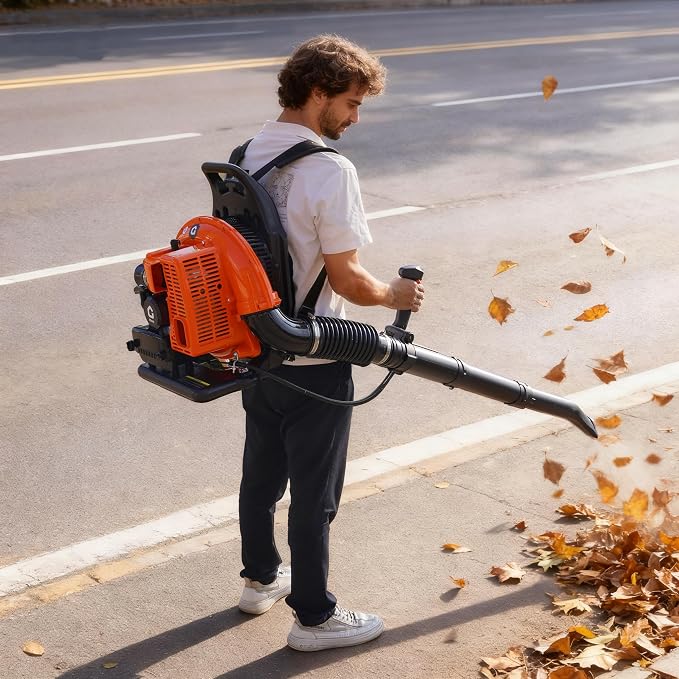 66 CC Backpack Leaf Blower, 880 CFM & 320 MPH | 4-HP 2-Cycle Gas Powered Leaf Blower, for Heavy Duty Lawn Care, Wet Leaf & Debris Clean