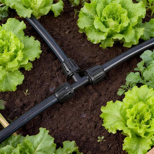 10 Pieces 1/2 Inch Drip Irrigation Tee Fittings, 1/2'' Drip Line Barbed Locked Tee Connectors for 1/2 Inch Irrigation Tubing (1/2" ID x 0.670" OD) Anti-leak 3-Way Irrigation System Parts