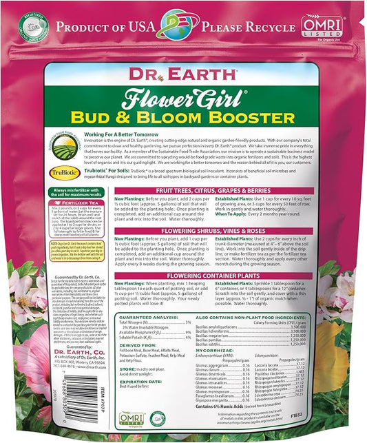 DR EARTH 707P Organic 8 Bud and Bloom Fertilizer in Poly Bag, 4-Pound, Multicolor