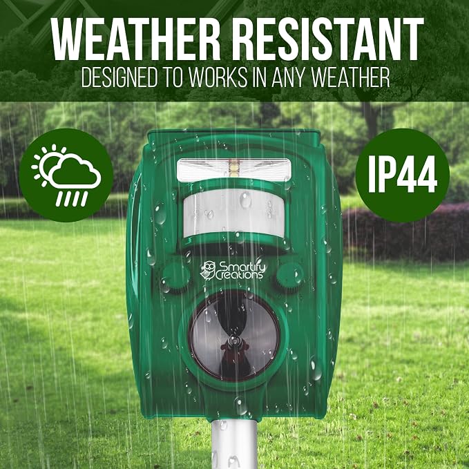 New 2026 Solar Deer Repellent Device Outdoor – Solar Animal Repeller for Outside – Rainproof Solar Rodent Repellent – Outdoor Animal Deterrent for Deers, Cats, Dogs, Mice, Birds