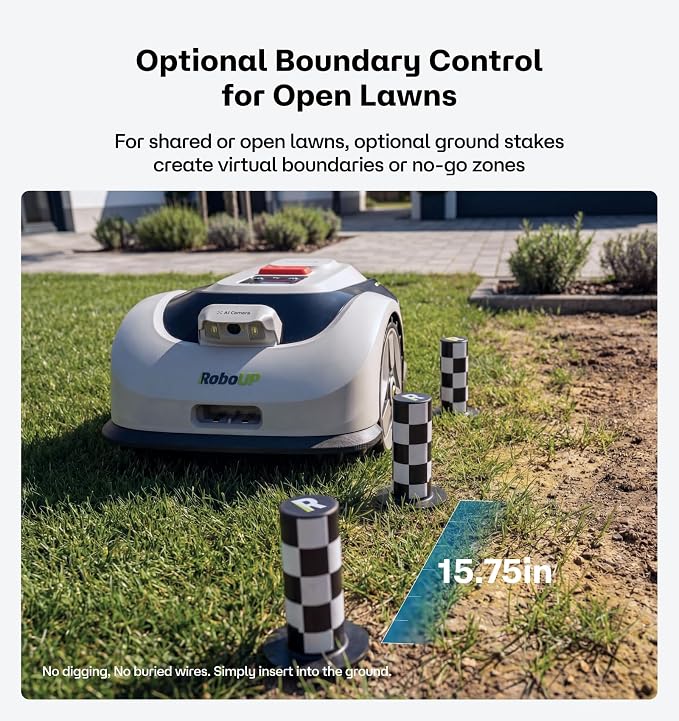 Raccoon 2 SE Robotic Lawnmower for 0.15 Acre, Wire Free Robot Mower with AI Obstacle Avoidance, APP-Free One-Button Operation, 1.18"-3.15" Adjustable Height, Low Noise, Ideal for Small Lawns