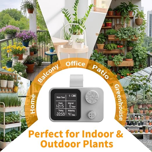 Automatic Plant Waterer Indoor Plant Watering Devices System, Self Drip Irrigation System Kit for Indoor Outdoor Garden, Adjustable Drippers, Water 15 Plants