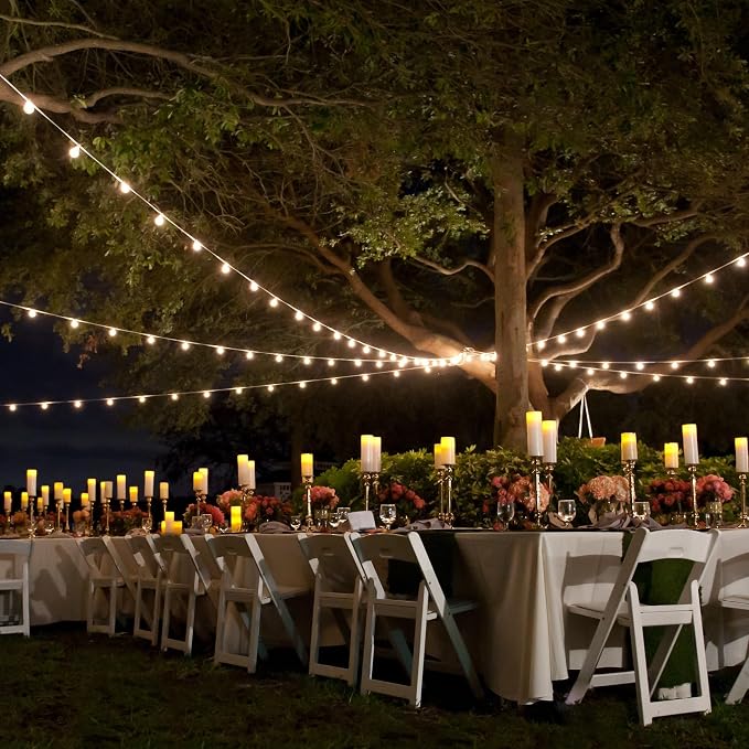 Banord Outdoor String Lights, 105FT Waterproof Patio Lights with 1W Dimmable LED Bulbs, Hanging String Lights for Outdoor Backyard, Garden, Deck, Porch, Gazebo, Balcony, Camping, Party(White)
