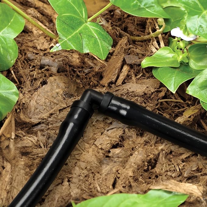 RedChili 240 Pack Drip Irrigation Fittings Kit for 1/4" Tubing, Include Misting Nozzles, Drippers, Stakes, Flat Tees, Single Barbs, Couplers, Valves, Tees, Elbows, Plugs, Crosses for Garden Irrigation