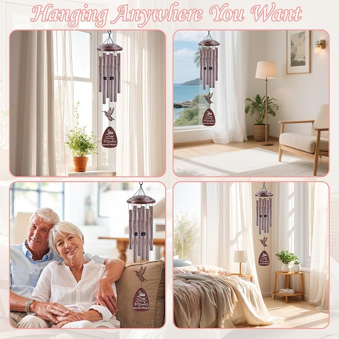 Memorial Wind Chime for Outside: Sympathy Bereavement Gift for Loss of Loved One of Mother Father Husband Wife Friend, Condolence Remembrance Keepsake