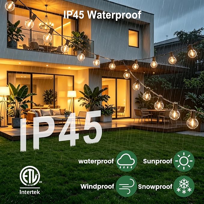 LED Outdoor-String-Lights with Remote 75FT Waterproof Patio lights for Yard | 1FT Bulbs Apart, Dimmable Edison lights String, Connectable Patio Lights with Remote,Timer, 3 Modes for Backyard, Bistro