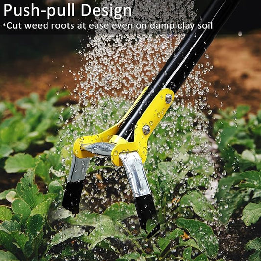 DonSail Hoe Garden Tool -Scuffle Garden Hoes for Weeding Gardening Long Handle Heavy Duty - Adjustable Weeding Loop Stirrup Hoe 30-61 Inch Black
