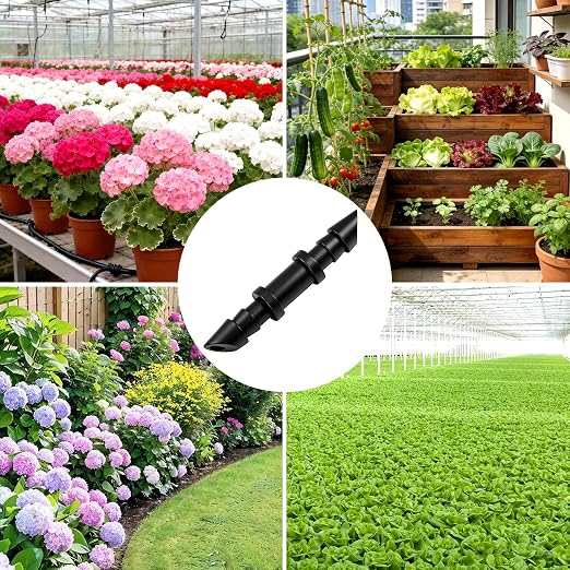 120 Pieces 1/4" Drip Irrigation Coupling Fittings:Drip Line Double Barbed Coupler Connectors for 1/4 Inch Irrigation Tubing 1/4'' Straight Coupler with Sharp End for Drip Irrigation System
