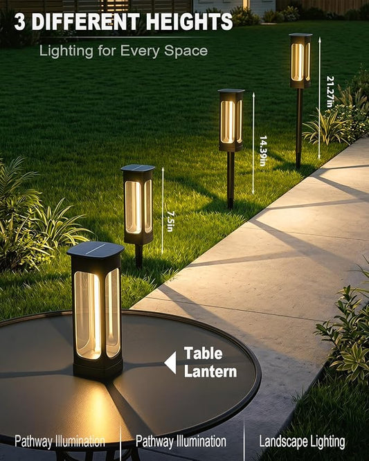 2026 Solar Lights Outdoor,6Pack Solar Pathway Lights Auto On/Off Waterproof Garden Landscape Lighting for Path, Yard, Walkway, Driveway Decor (Warm White)