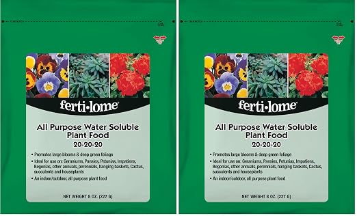 Fertilome (11728) All Purpose Water Soluble Plant Food 20-20-20 (8 oz) (Pack of 2)