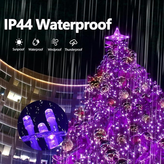 300 Led Purple Outdoor String Lights, 108 Ft Halloween Decor with 8 Modes, Waterproof Plug in Fairy Lights for Bedroom Yard Wedding Room Decor
