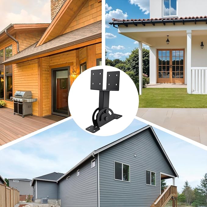 2 Pcs 4“x 4”Heavy Duty Roof Riser Brackets Kit | Adjustable Height Angle Pergola Brackets|Roof Riser Beam Bracket for Gazebos|Carports|and Patios