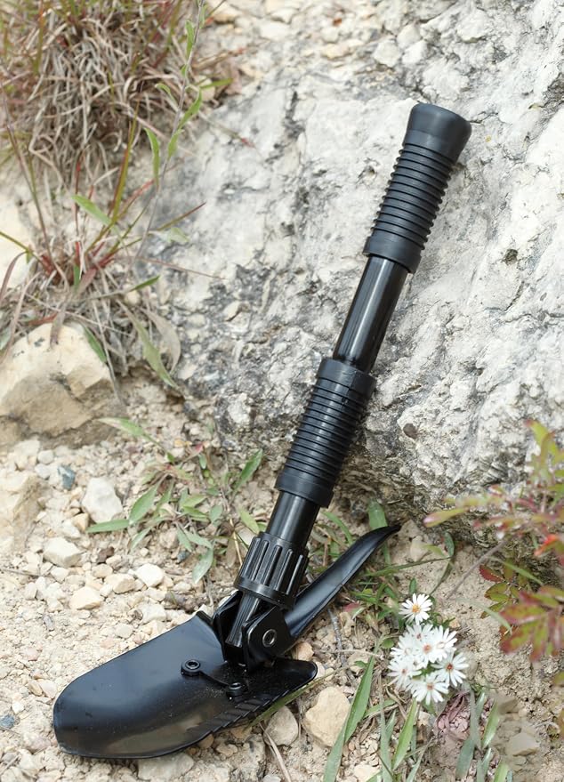 Coghlan's Folding Mini Shovel with Pick – Compact and Lightweight Entrenching Tool for Camping, Backpacking, Survival, and Emergency Use, Durable Steel Construction with Folding Handle