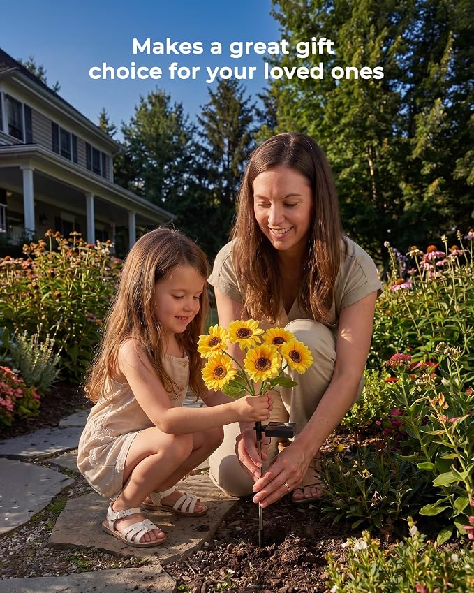 Brightown 3 Pack Solar Sunflowers Garden Decor,18 Solar Powered Sunflowers for Outside with Glowing Stems, Waterproof Solar Flowers Outdoor, Auto On Off Decorative Stakes Light for Yard, Patio, Lawn | 18 glowing stem sunflowers, waterproof solar powere...