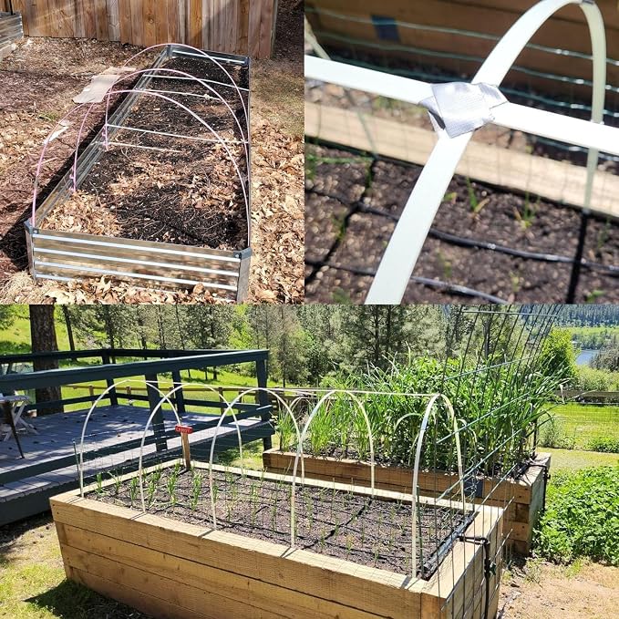 Garden Hoops 36pcs (M Size), Sunwuk Greenhouse Hoops for 2.5-5.5ft Wide Raised Bed, 6 Sets of 8.5ft Long Super Bendable Fiberglass Support Hoops Frame, Mini Greenhouse Strip for Row Cover