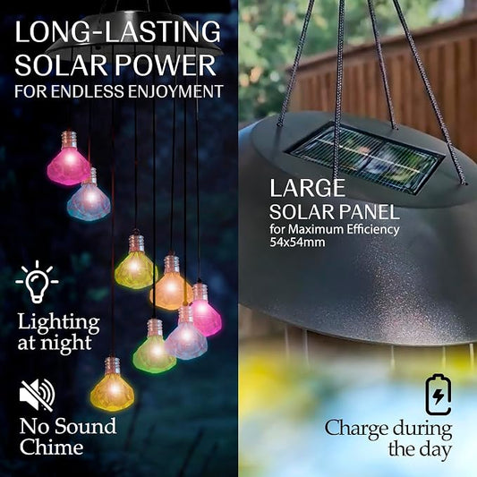 Upblend Outdoors Solar Hanging Decoration for Outside – Color Changing LED Decoration for Outdoors Waterproof, Solar Light Decoration for Outside – Diamond, Red