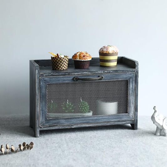 COLLECTIVE HOME - Storage Cabinet, Mini Countertop Cabinet, Wood Organizer for Bedroom Kitchen with Magnetic Door, Storage for Spice Jars, 14.5 x 6.5 x 10 (Grey) (10")