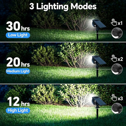 Solar Spot Lights Outdoor, 6 Pack 58 LED Solar Landscape Spotlights, Auto On/Off 3 Lighting Modes, 2-in-1 IP65 Waterproof Solar Landscape Lights for Yard Garden Pathway Tree