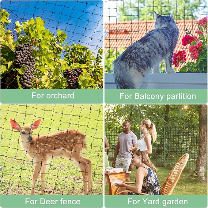 BSTPCOO Bird Netting 25'x100' with 3/4" Mesh Nylon Chicken Net Roof Hawk,Poultry Netting for Chicken Run, Aviary Nettings Deer Fence Trellis Net