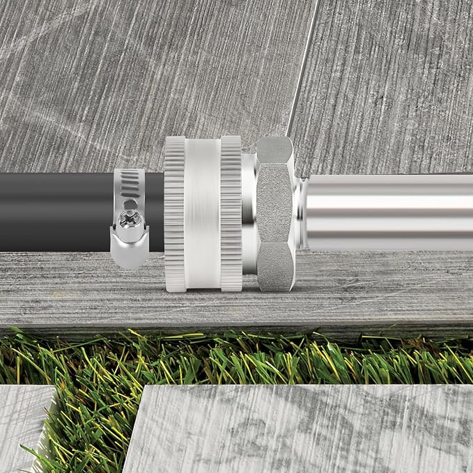 TAISHER 5PCS 304 Stainless Steel Garden Hose Adapter, 3/4" GHT Male x 1/4" NPT Male Garden Hose Connector with Washers