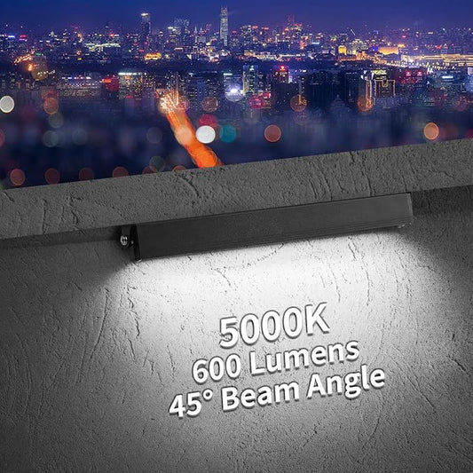 4-Packs 5W 12inch LED Hardscape Paver Lighting,12V AC/DC Low Voltage Retaining Wall Lights,Landscape Lighting,5000K Daylight White Outdoor Step Light,50,000 Hours Lifespan-Black