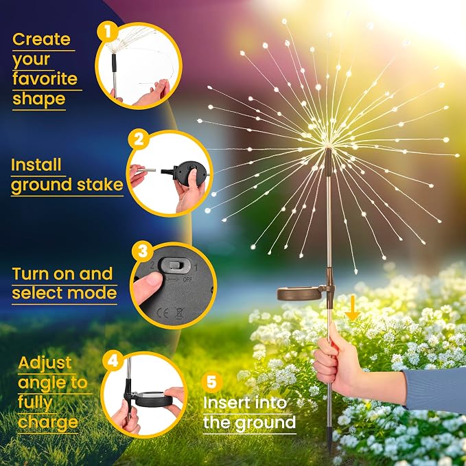 GIGALUMI Garden Outdoor Decor Lights 120LED 2Pack, Solar Garden Lights for Yard Outside Fairy Decorative,Solar Powered for Yard Pathway Flowerbed Planter Balcony Patio Decor(Multicolor)