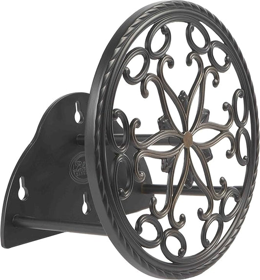 Liberty Garden 671 Wall Mount Decorative Garden Hose Butler, Holds 125-Feet of 5/8-Inch Hose - Patina