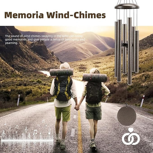 Wind-Chimes-Outdoor-Large-Decor, Deep Tone Soothing Melodic Tones Windchimes, Wind Chimes for Outside, Memorial Wind Chime Best Gift for Mom Women Grandma Neighbors(40" Brown)