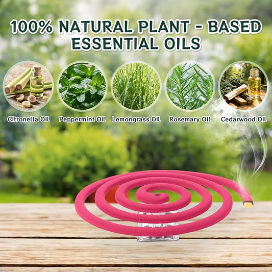 30Pack Mosquito Repellent Coils - Mosquito Repellent Outdoor Patio with 5-7 Hour Protection Covers 12ft, Mosquito Bits Safe & Effective for Yard, Patio, Camping, Garden, Deck & BBQ Areas