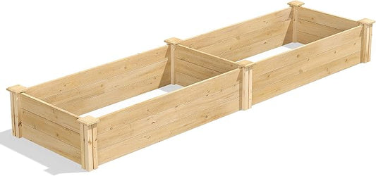 Greenes Fence Classic Cedar Raised Garden Bed, 2' x 8' x 10.5" (1/2" Thick) - Made in USA with North American Cedar