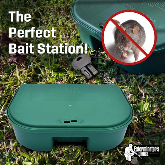 Exterminators Choice - 6 Pack Rat Bait Station Boxes with 1 Key - Heavy Duty Mouse Trap Holder - Great for Catching Rats and Mice - Pest Control - Durable and Discreet | Heavy Duty Mouse Trap Holder Great for Catching Rats and Mice Pest Control Durable...