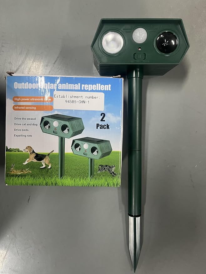 2026 Sonic Fortress Pro Deer Repellent Devices, Solar Ultrasonic Racoon Squirrel Repellent Outdoor Motion Activated Animal Repeller Cat Deterrent Light to Scare Rabbit Skunk Dog Out of Garden Yard(4)