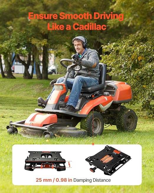 VEVOR Seat Suspension Kit Without Seat Slider Track, Universal Air Ride Seat Suspension for Zero Turn Lawn Mower, Adjustable Tractor Seat Suspension Kit Compatible with Forklift, Bulldozers Seat