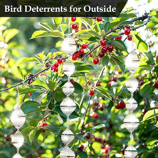 Bird Deterrents for Outside, 9PCS 3D Wind Spinners Outdoor Garden Decor, Bird Reflectors to Keep Birds, Woodpeckers, Pigeons Away from House, Outdoor Garden, Patio and Yard
