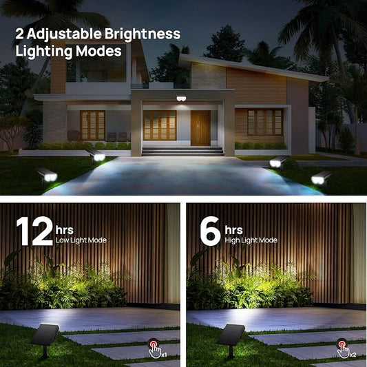 Solar Lights Outdoor Waterproof, Consciot 16 LEDs IP67 Spot Lights Outdoor, Auto On/Off Solar Landscape Spotlights, 2-in-1 Adjustable Wall Lights for Garden Yard Pathway, Cool White 4 Pack