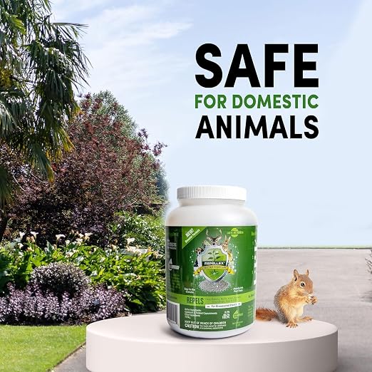 Repels All Animal Repellent Granules 3 lbs – Ready-to-Use Granular Formula – Deer & Rabbit Repellent for Lawn, Yard & Garden – Long Lasting Pest Deterrent