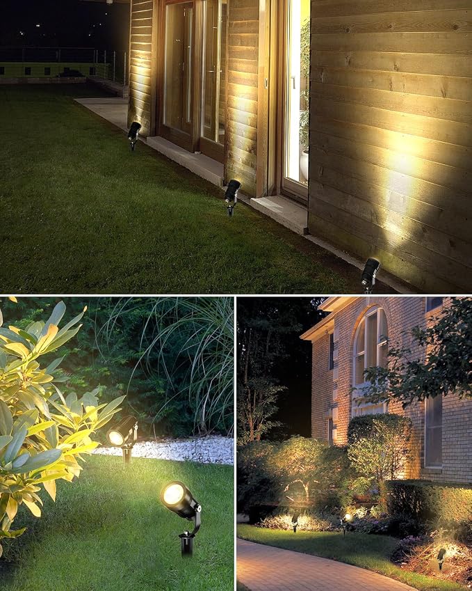 HIBOITEC All-in-One Low Voltage Landscape Lighting Kit, 5W LED Landscape Lights with Transformer and 65FT Wire, Waterproof Outdoor Spot Lights for Pathway Yard Garden, 2700K, 8 Packs