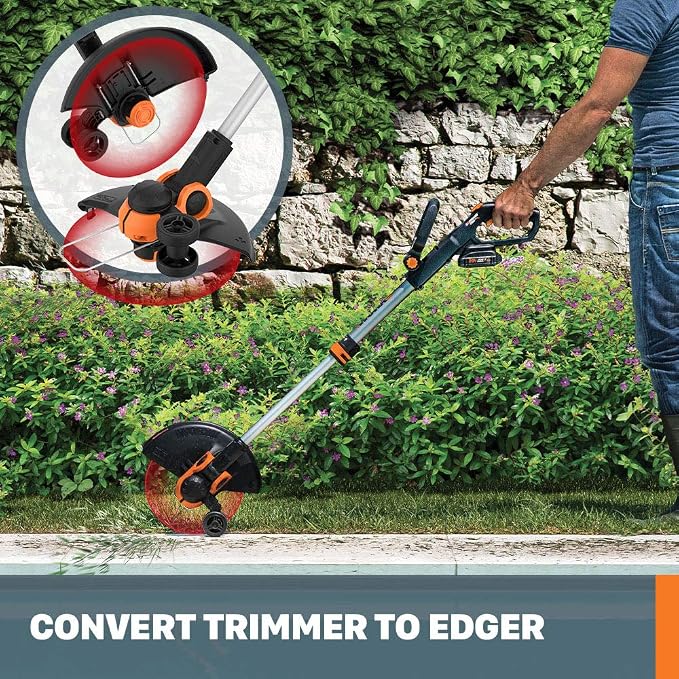 Worx Nitro 40V LEAFJET WG585 Leaf Blower Cordless with Battery & Charger, PowerShare, Blowers for Lawn Care Up to 165 MPH 620 CFM | Worx String Trimmer Cordless GT3.0 20V PowerShare 12" Edger & Weed Trimmer (2 Batteries & Charger Included) WG163