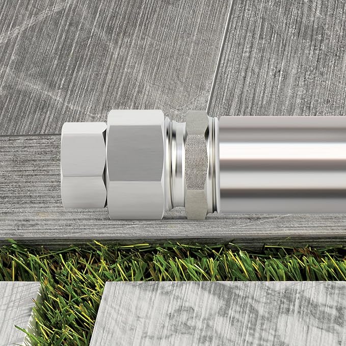 TAISHER 5PCS 304 Stainless Steel Garden Hose Adapter, 3/4" GHT Female x 3/8" NPT Female Swivel Garden Hose Connector with Washers