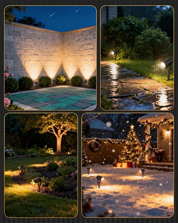 6W 700LM Low Voltage Landscape Lighting, 12V AC/DC 3000K Warm White LED Low Voltage Landscape Lights, IP65 Waterproof Outdoor Spotlights with Connectors for Garden Tree Yard 10Pack W01SLP1006