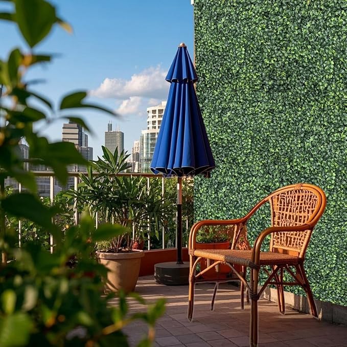 Boxwood Panels 24 Pcs 20"x20" Grass Wall Privacy Screen for Fence | Grass Wall Panels UV Resistant Artificial Boxwood Hedge Panels for Commercial Restaurant Deck.Indoor Outdoor Party
