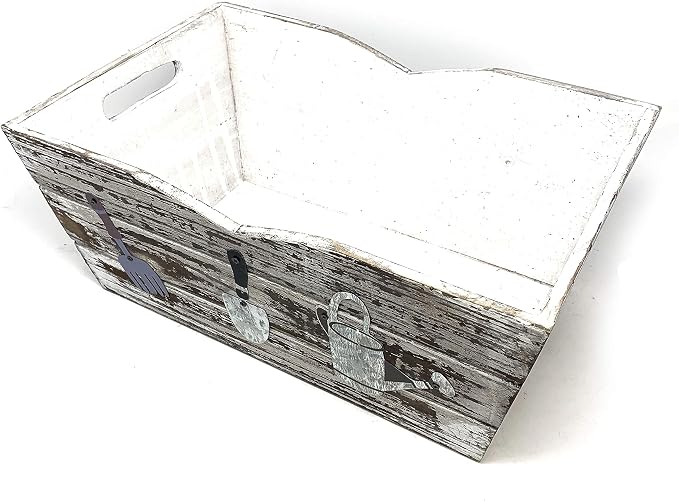 allgala HD88341 3-PC set Wooden Boxes Planter Trough for flower pots - Indoor Outdoor decoration Storage Display Boxes (Style 4)