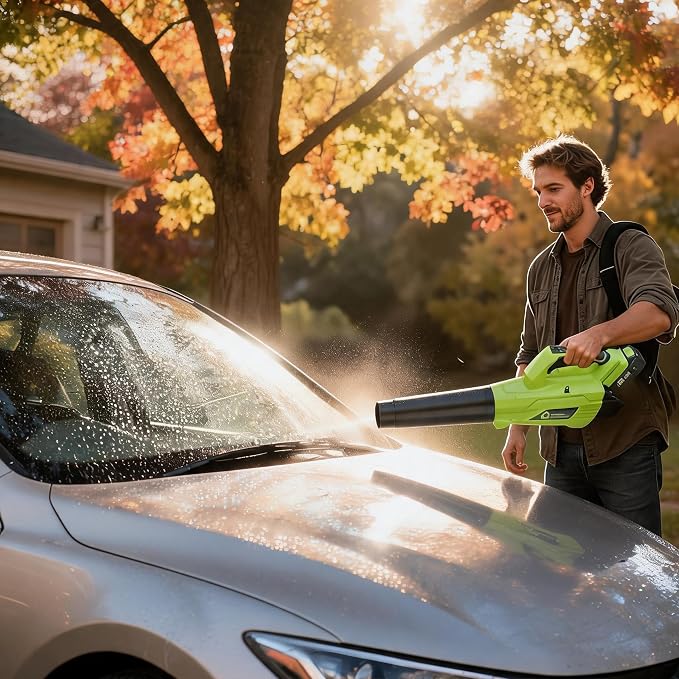 GarveeTech Electric Leaf Blower with Battery and Charger | Cordless Leaf Blower with 700CFM & 250MPH, 20V Handheld Battery Leaf Blowers for Lawn Care, Leaves Cleaning, Dust Blowing